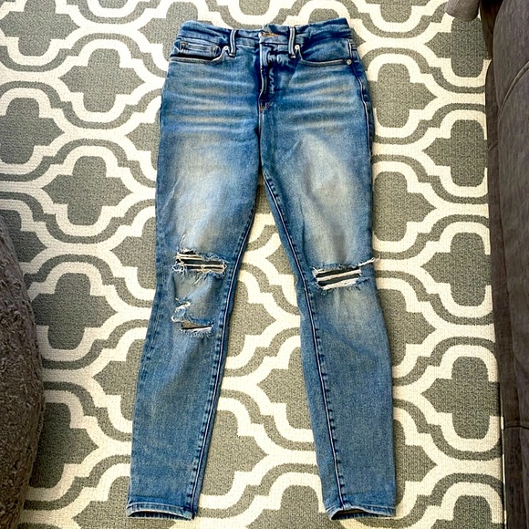 GOOD AMERICAN GOOD LEGS SHADOW POCKETS INDIGO006 High Waisted jeans size 6 / 28 - Picture 2 of 9